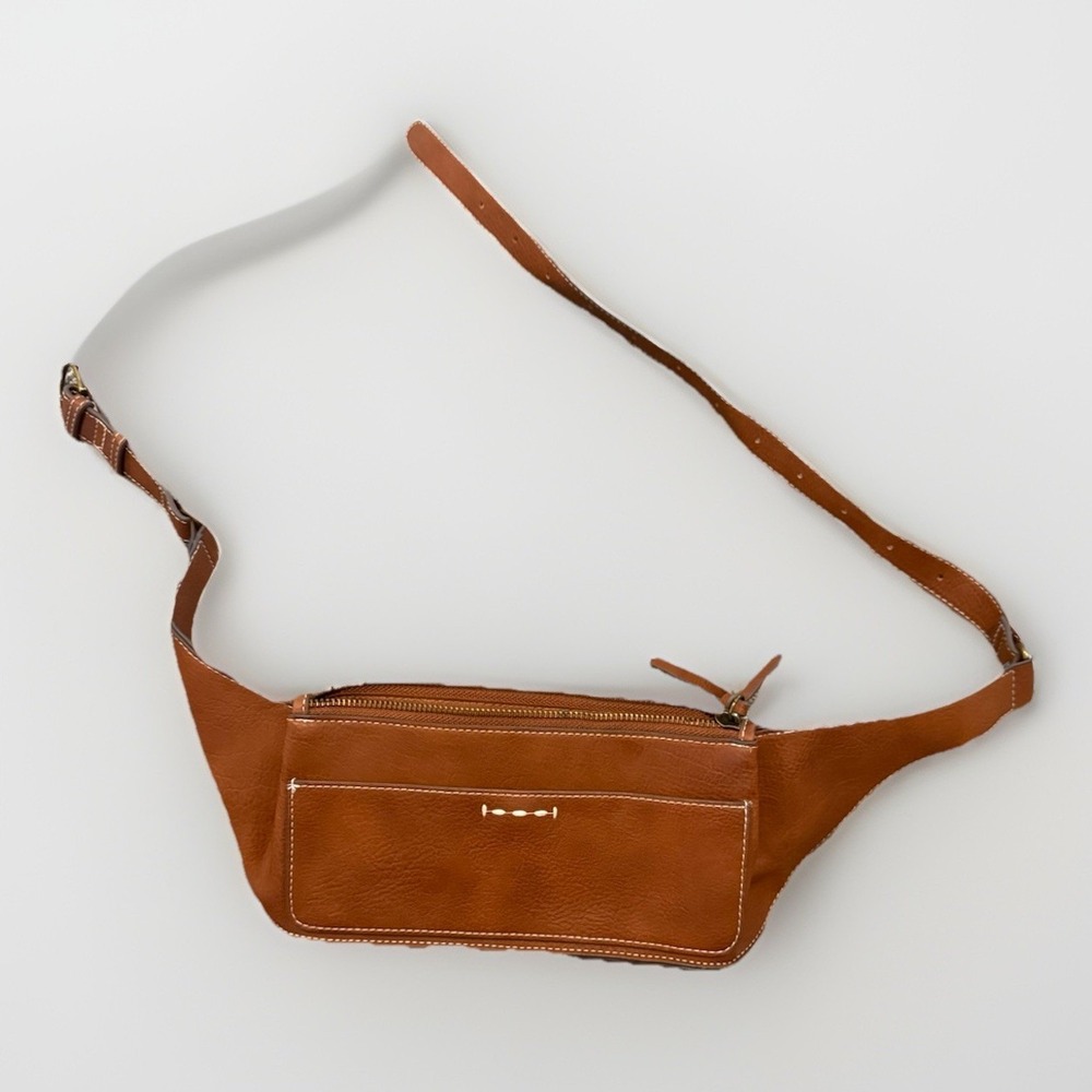 Universal Thread Brown Leather Fanny Pack Belt Bag Adjustable Strap